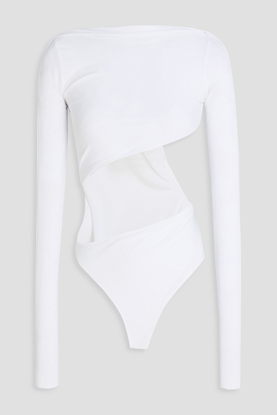 jacquemus - asymmetric cutout stretch-jersey bodysuit - white - fr 34