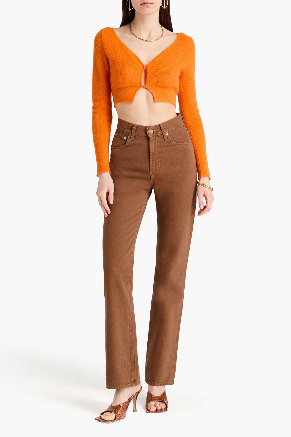  Jacquemus - High-rise Bootcut Jeans - Brown - 23 