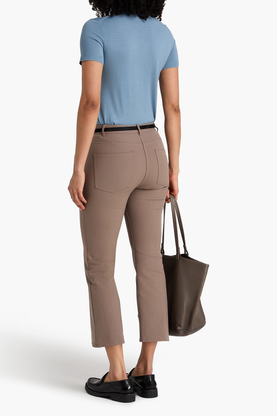  Theory - Cropped Cotton-blend Bootcut Pants - Neutral - Us 00 
