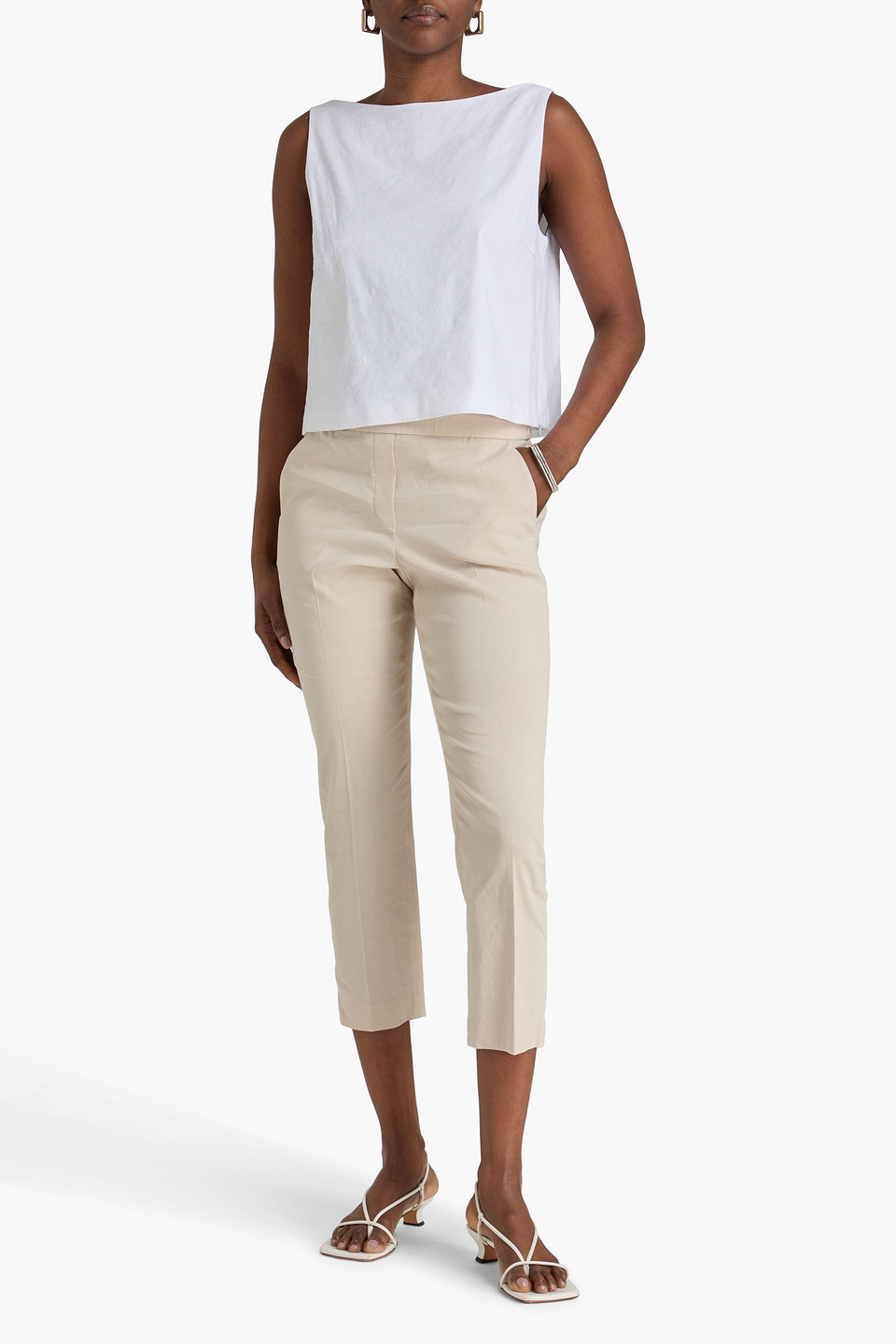  Theory - Linen-blend Top - White - Us 12 