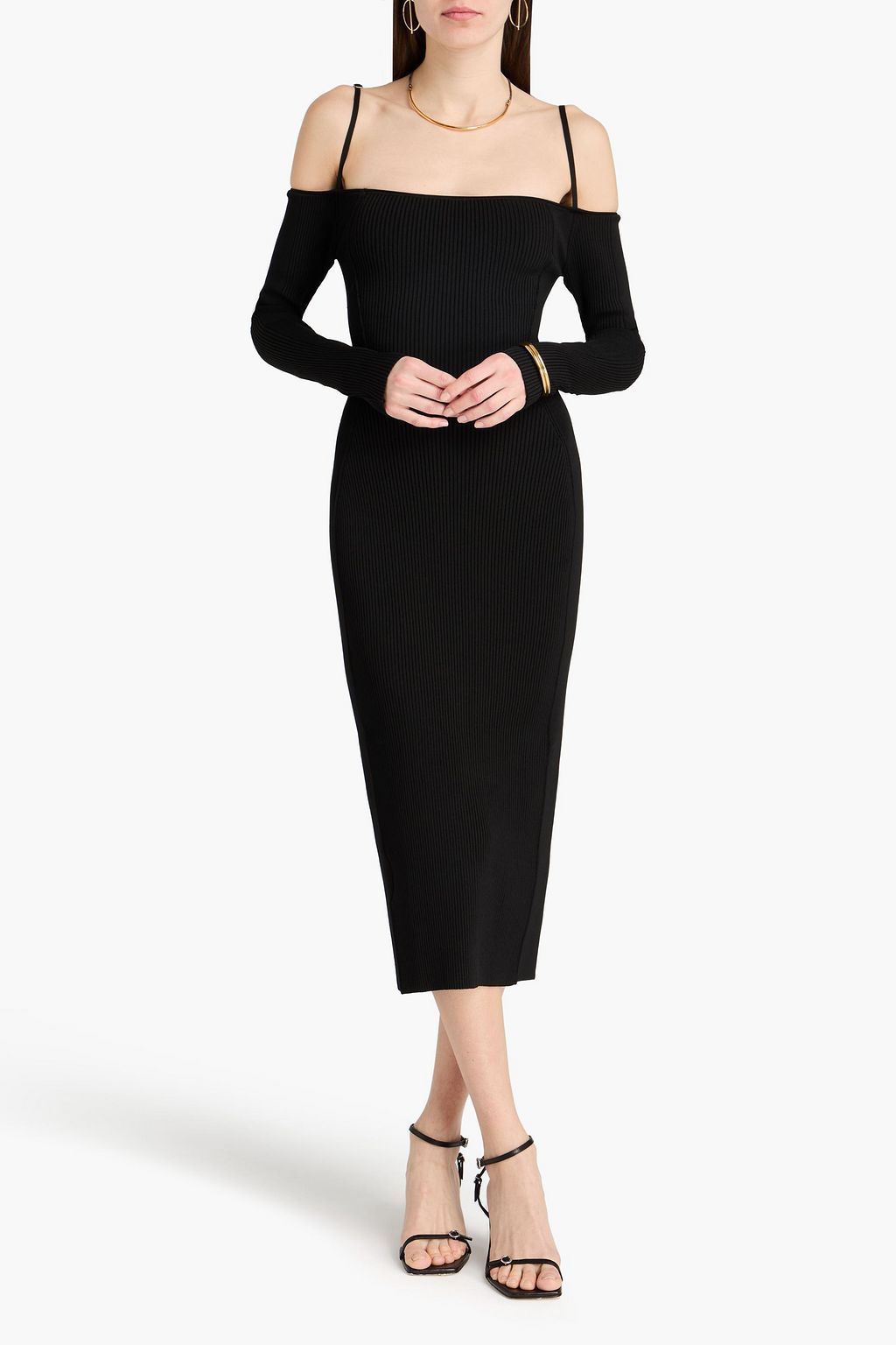 open lace back dress Jacquemus Ribbed Knit Cut Out Mini Dress main image 1