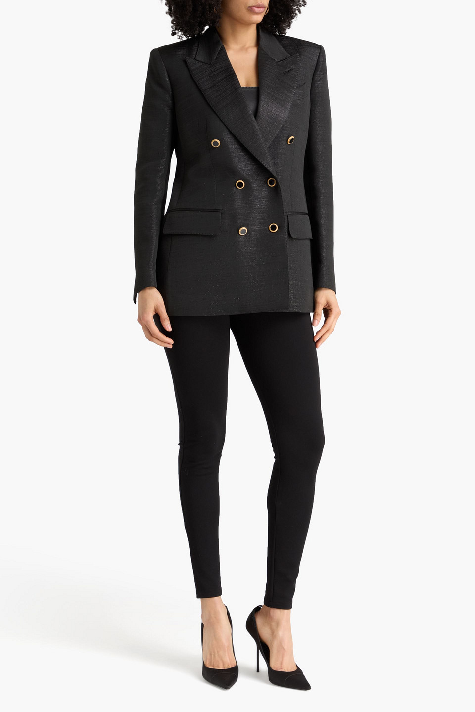  Tom Ford - Doppelreihiger Blazer Aus Metallic-tweed - Schwarz - It 44 
