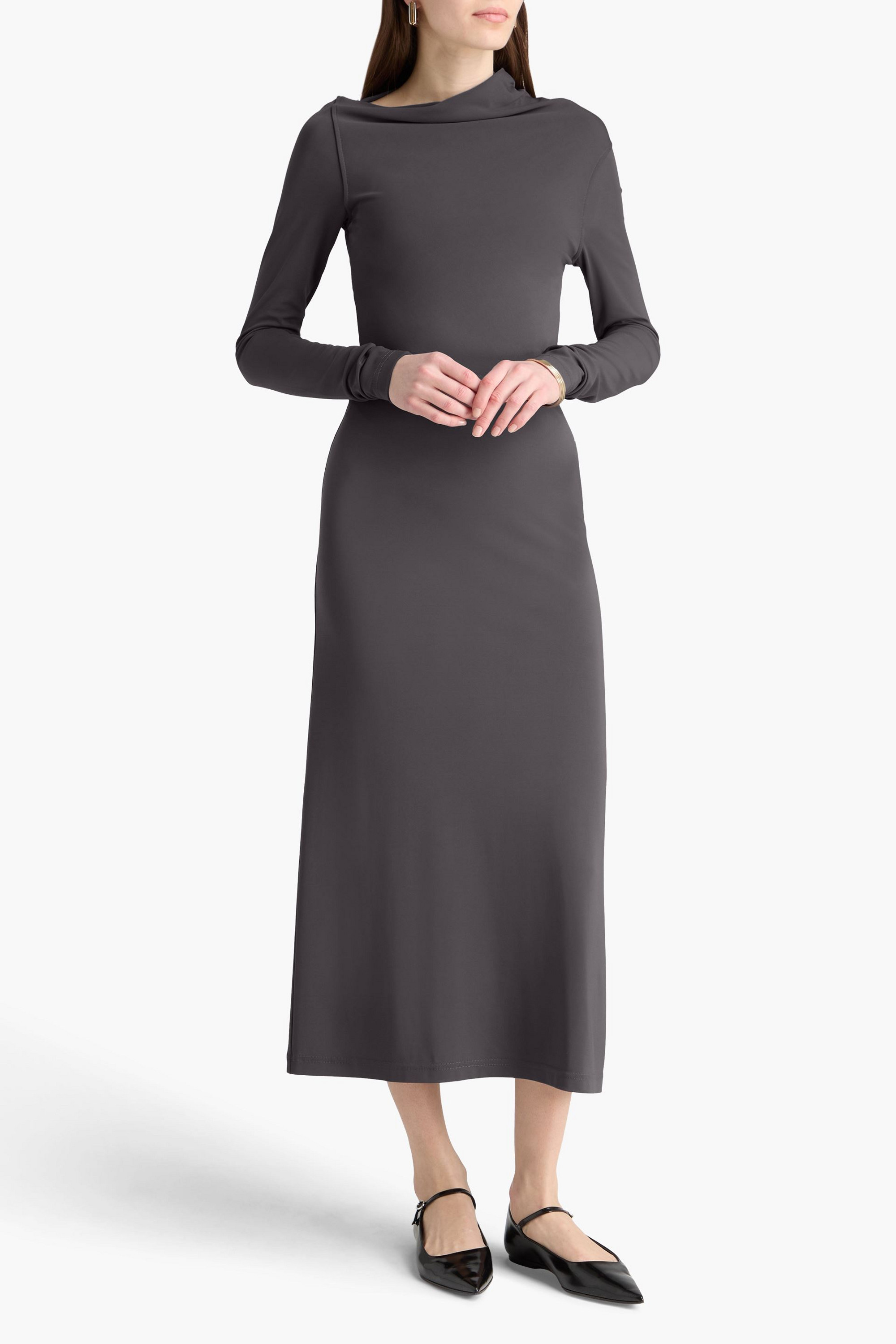 TOTEME Draped stretch-jersey midi dress