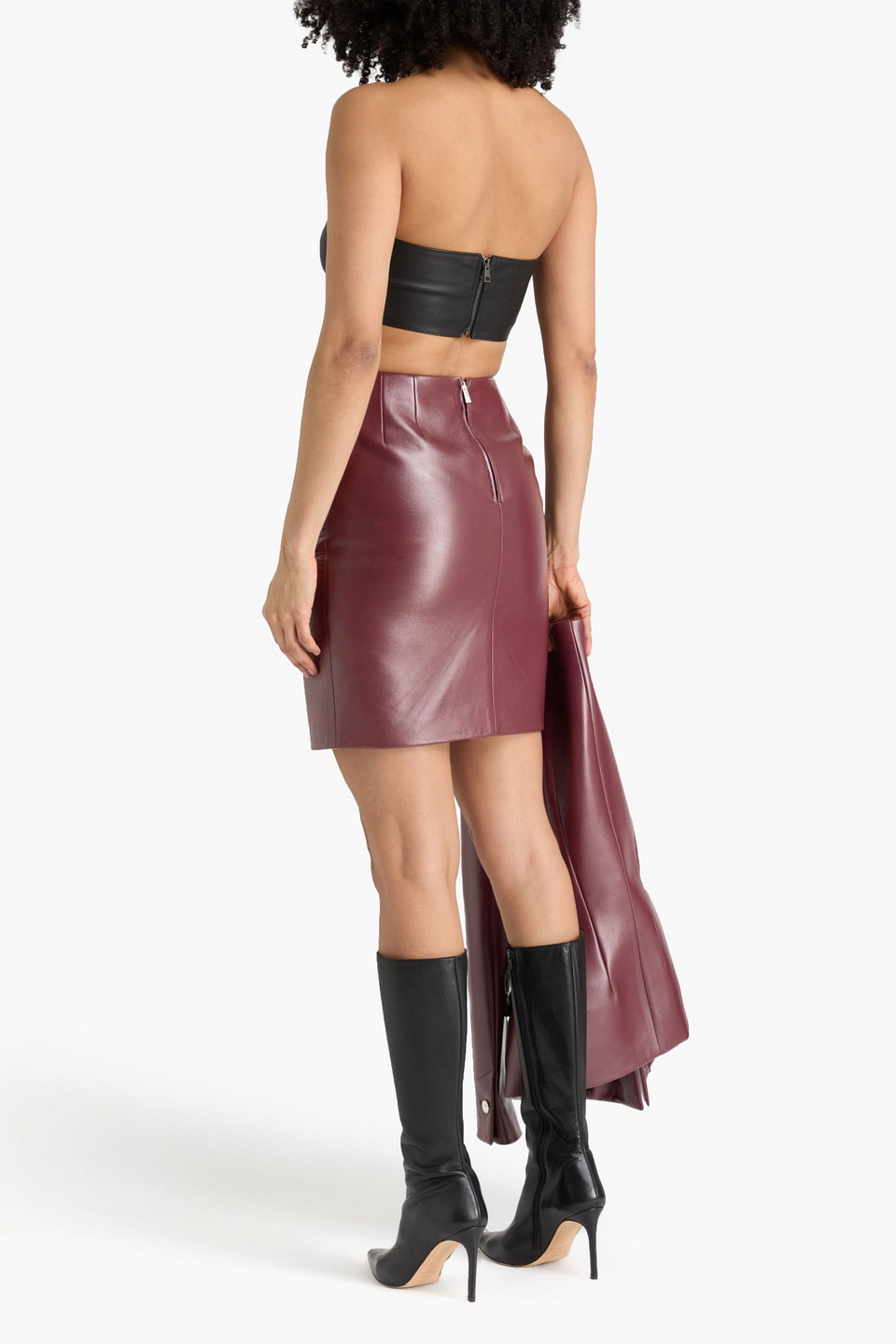  Versace - Leather Mini Skirt - Burgundy - It 40 