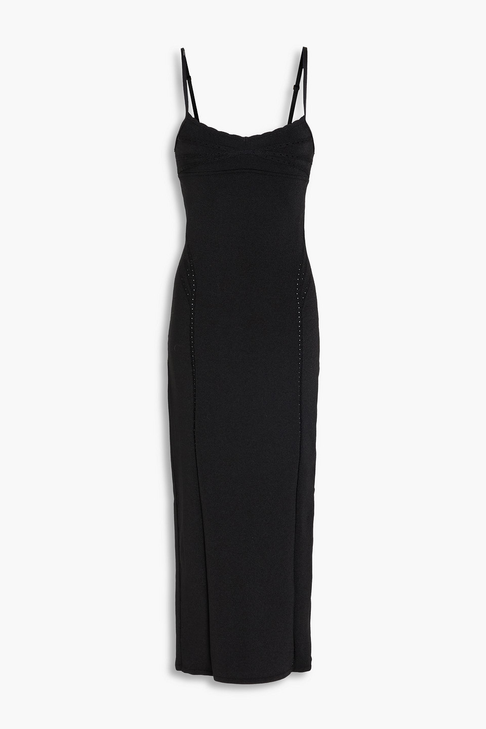 jacquemus - fiesta embellished cutout metallic stretch-knit midi dress - black - fr 32