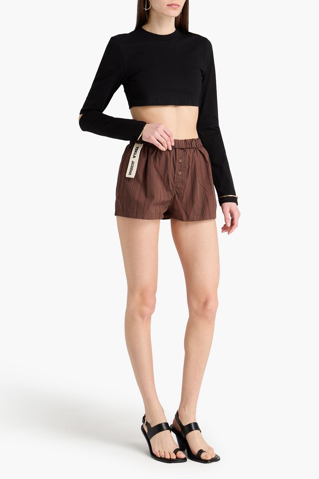 JACQUEMUS Arancia ribbed-knit shorts | THE OUTNET