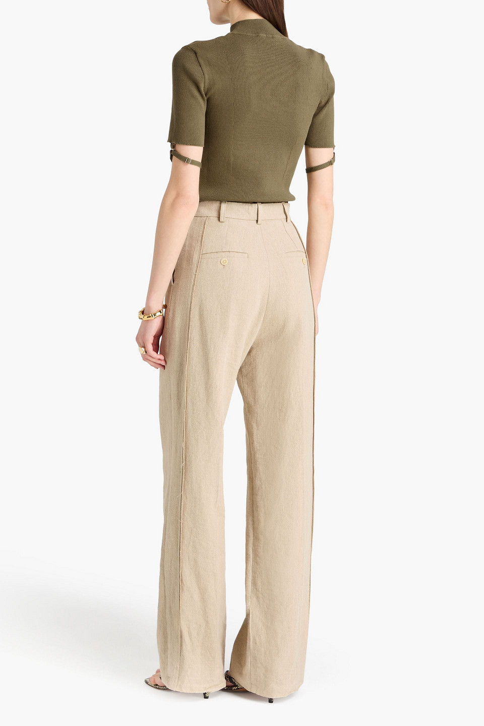  Jacquemus - Torre Ribbed-knit Turtleneck Top - Green - Fr 40 