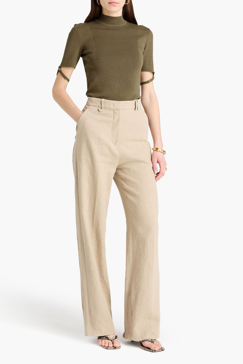  Jacquemus - Torre Ribbed-knit Turtleneck Top - Green - Fr 40 