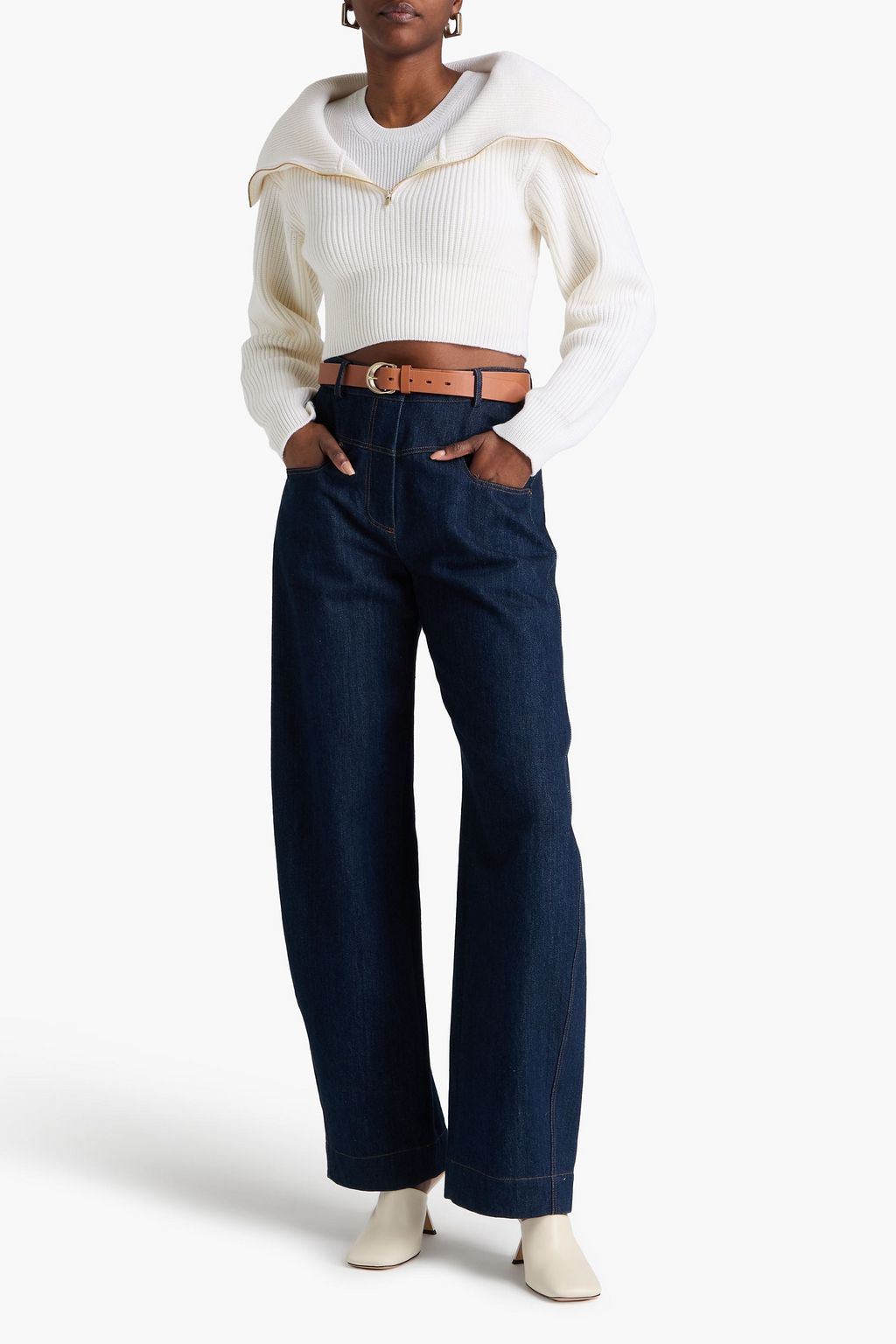美品JACQUEMUSデザインニットネイビー32 jcque3112815d50_1691791831009_