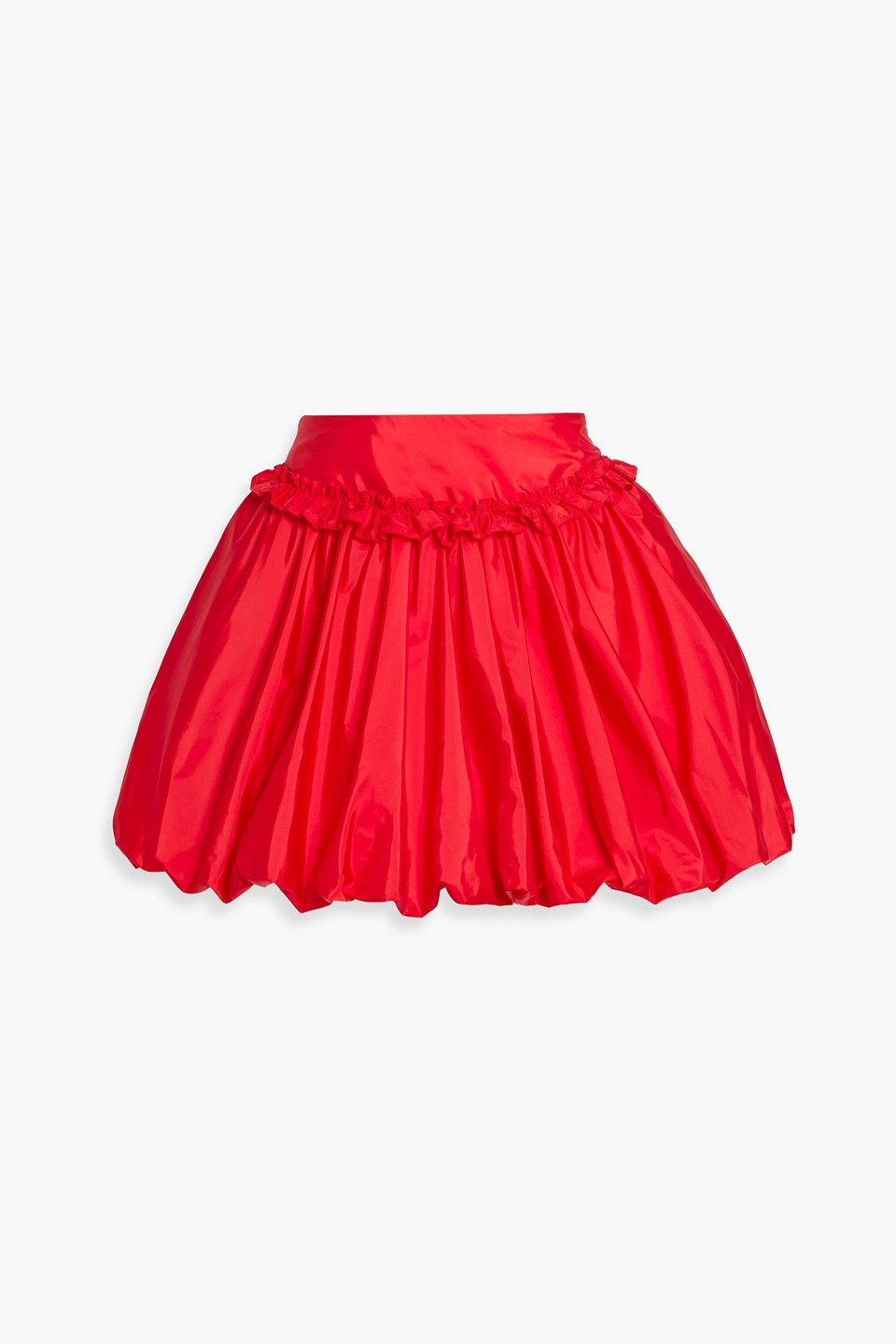 simone rocha - ruffled taffeta mini skirt - red - uk 4