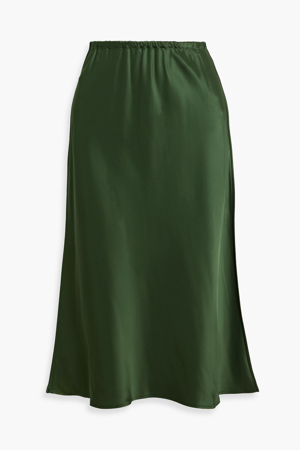 jil sander - cupro-blend satin midi skirt - green - fr 30