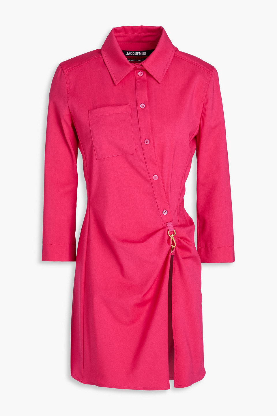 Jacquemus Jocou Draped Wool-blend Tunic In Pink