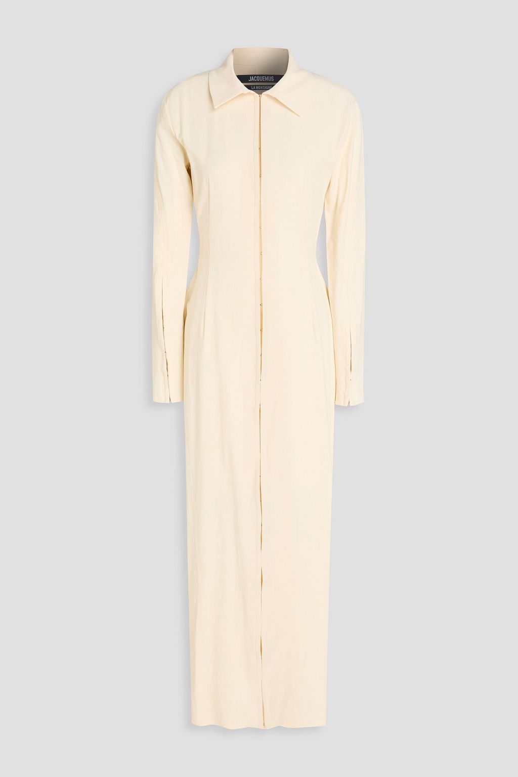 beige maxi shirt dress The Classic Collared Maxi Shirt Dress - Beige main image 0