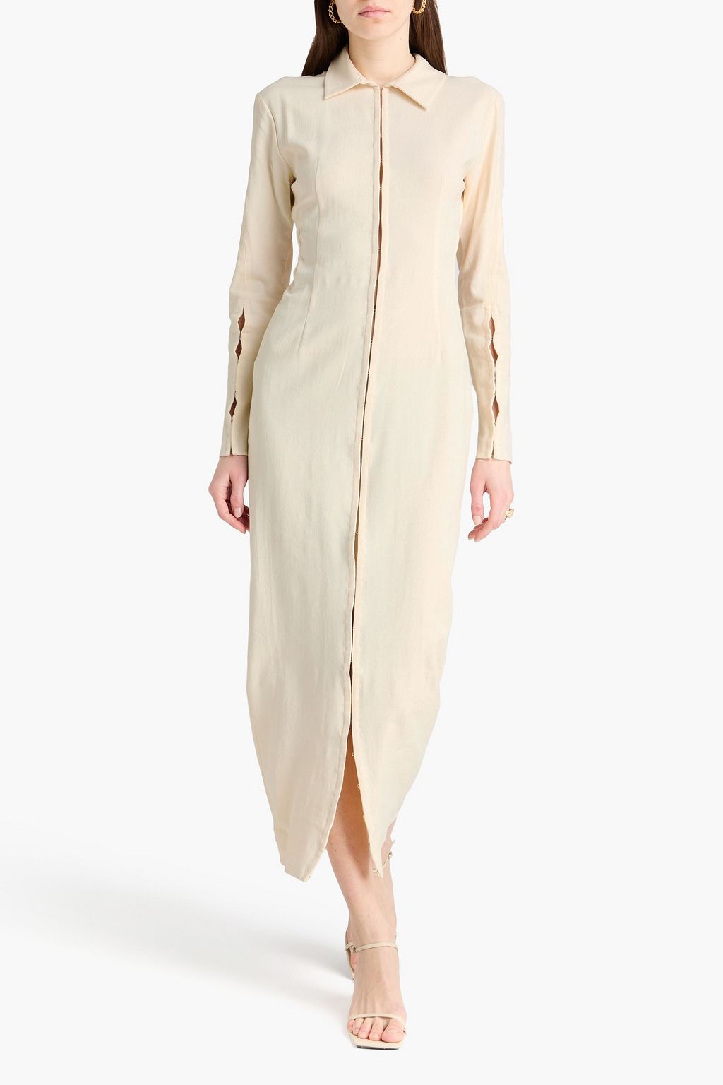 JACQUEMUS Obiou cutout woven maxi shirt dress | THE OUTNET JACQUEMUS Obiou cutout woven maxi shirt dress | THE OUTNET