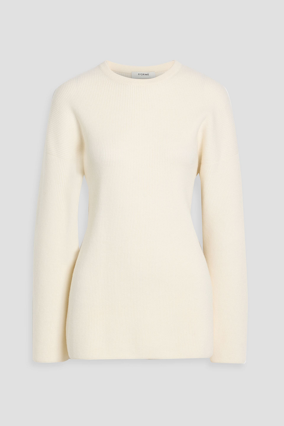 Fforme Kate Ribbed Wool And Cashmere-blend Sweater In Neutral
