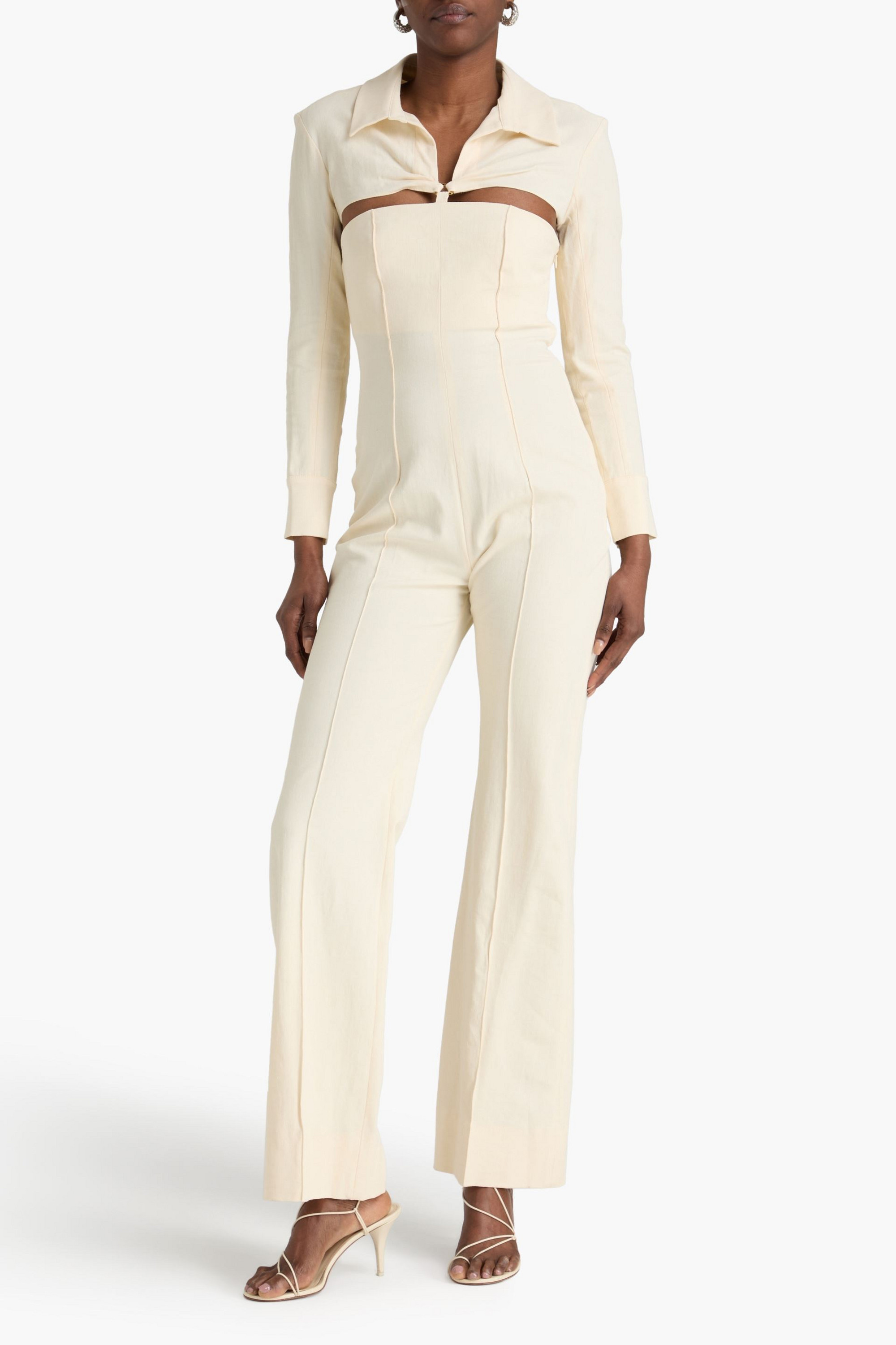Jacquemus La Combinaison Asao cutout slub woven jumpsuit