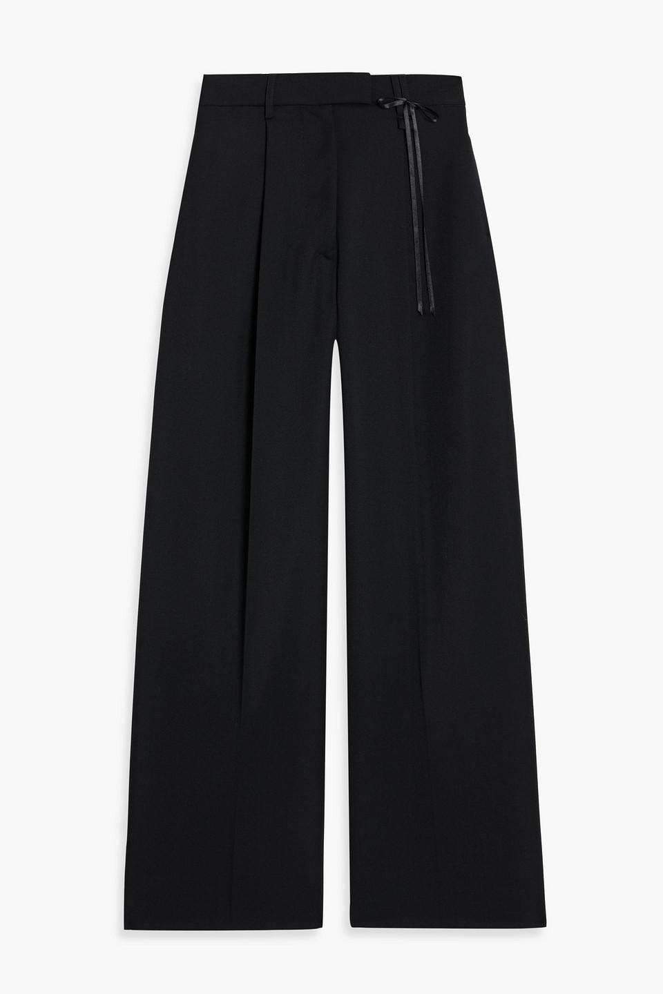 Simone Rocha Pleated Crepe Wide-leg Pants In Black