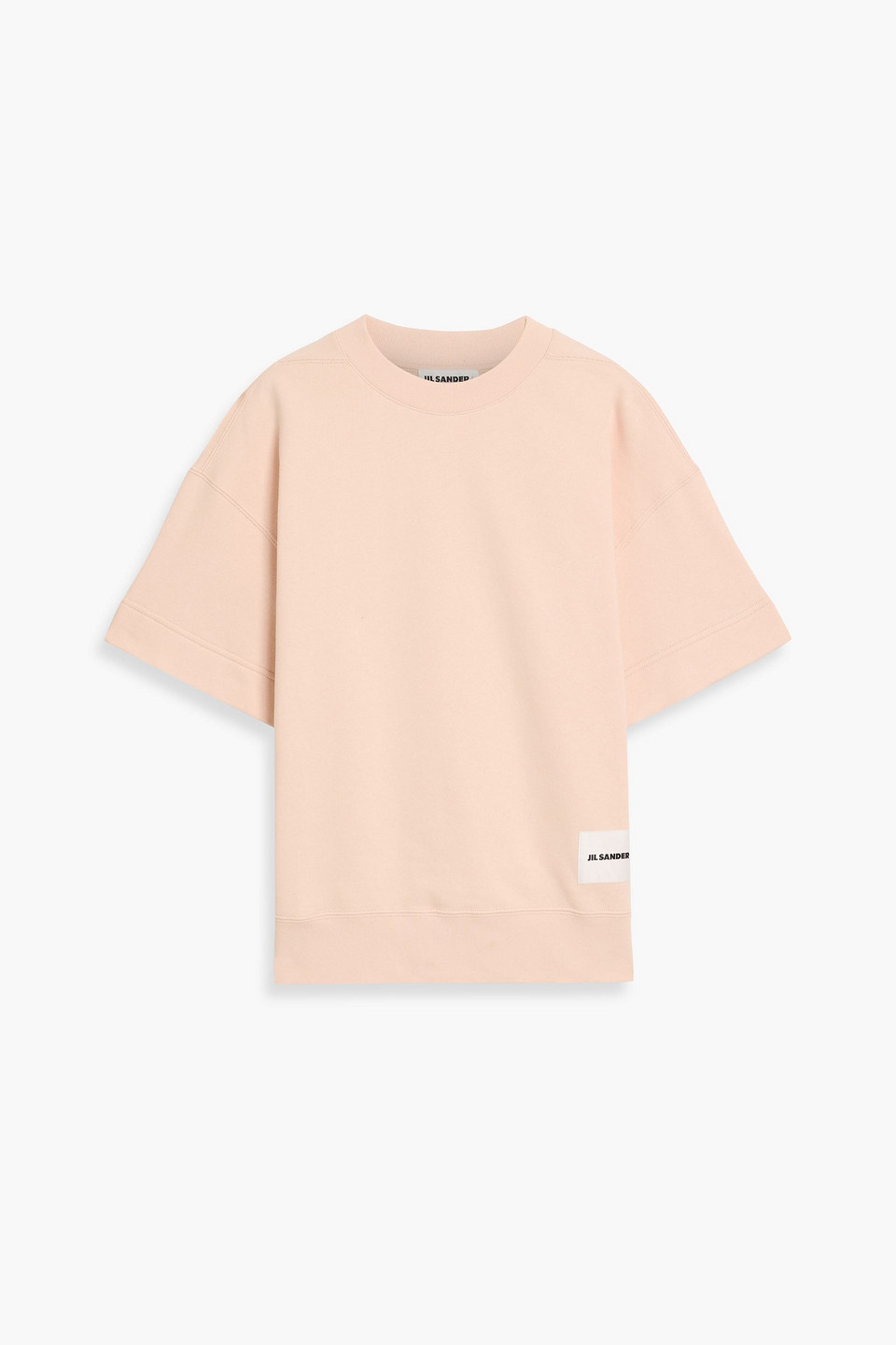 jil sander - french cotton-terry t-shirt - orange - s