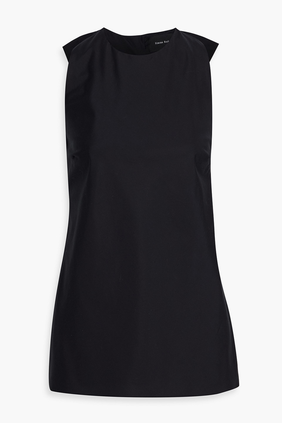 Simone Rocha Open-back Bow-detailed Cotton-poplin Top In Black