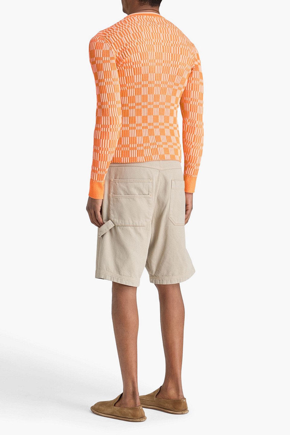  Jacquemus - Karierter Pullover „la Maille Gelati“ Aus Einer Gerippten Baumwollmischung - Orange - M 