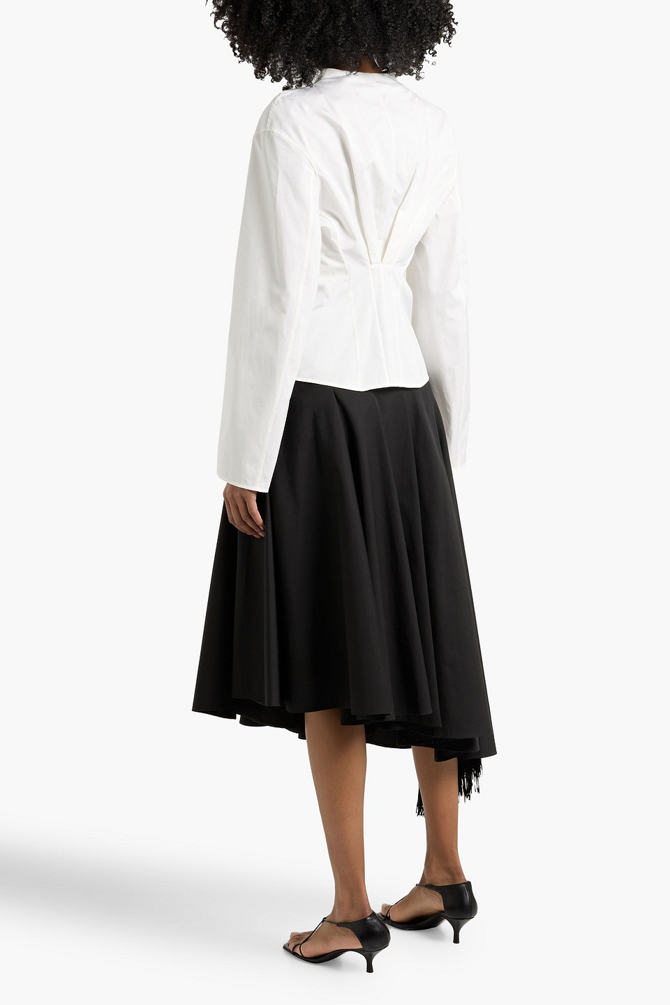 Fforme Yancy Cropped Tailcoat Jacket In White