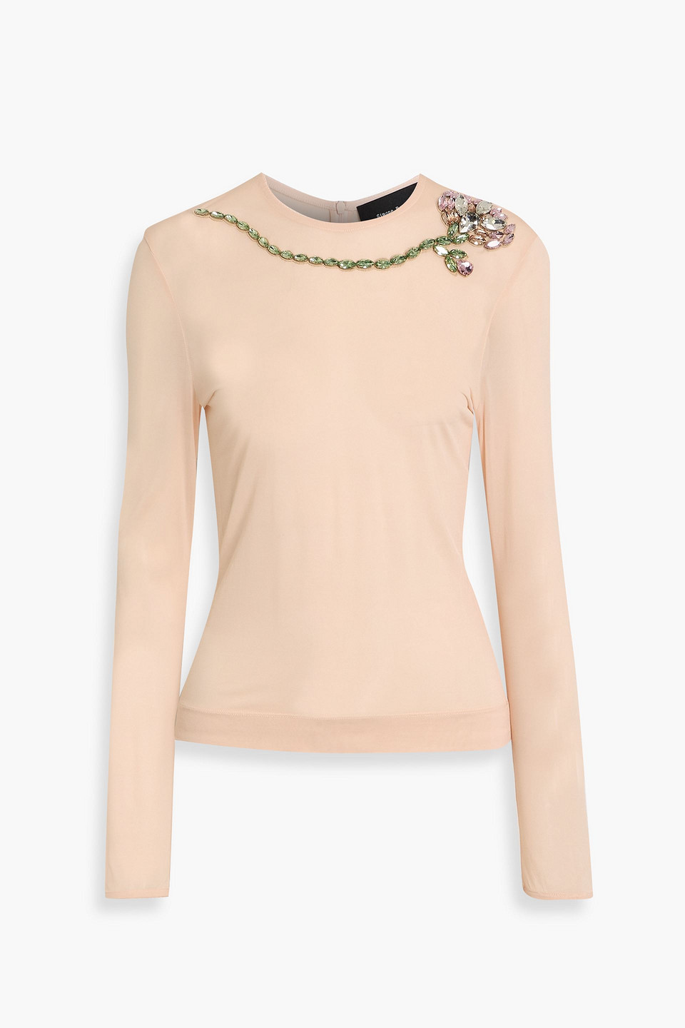 Simone Rocha Crystal-embellished Jersey Top In Brown