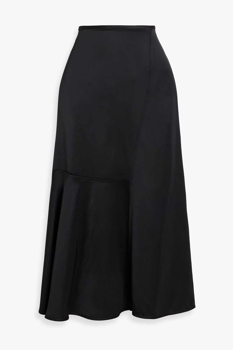 jil sander - satin-twill midi skirt - black - fr 32