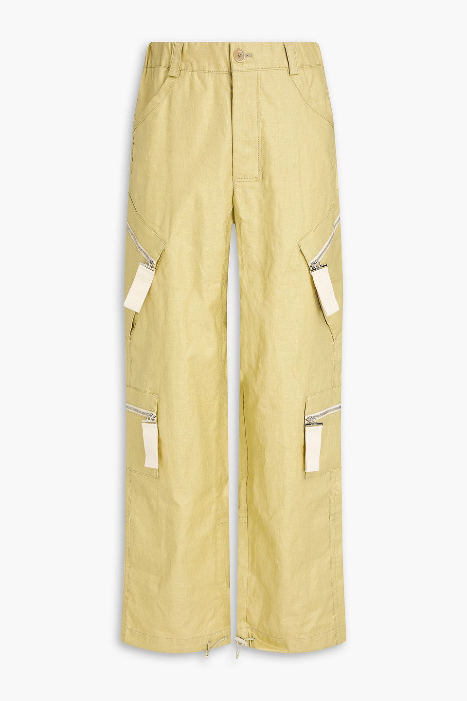 Jacquemus Coated Linen Cargo Pants In Multi