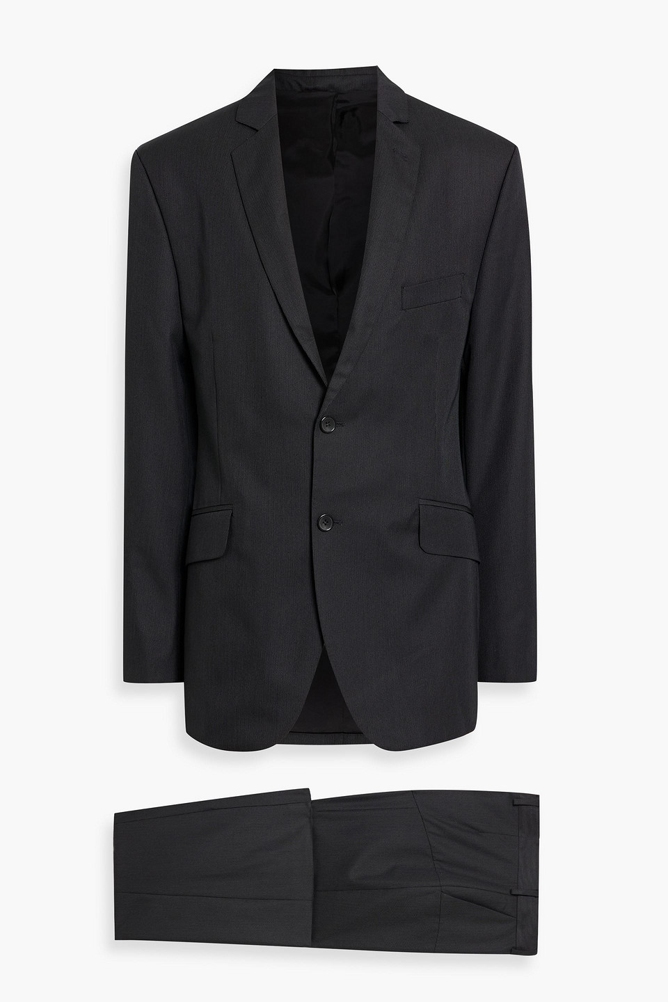 Bettter Pinstriped Wool-blend Suit In Black