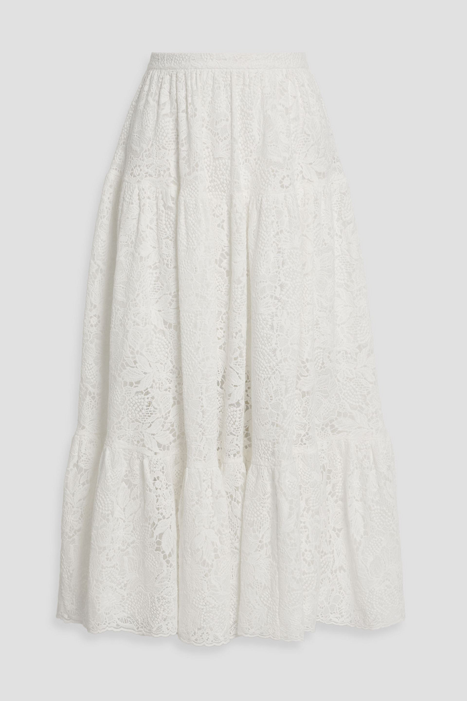 Erdem Cotton-blend Crocheted Lace Midi Skirt In White