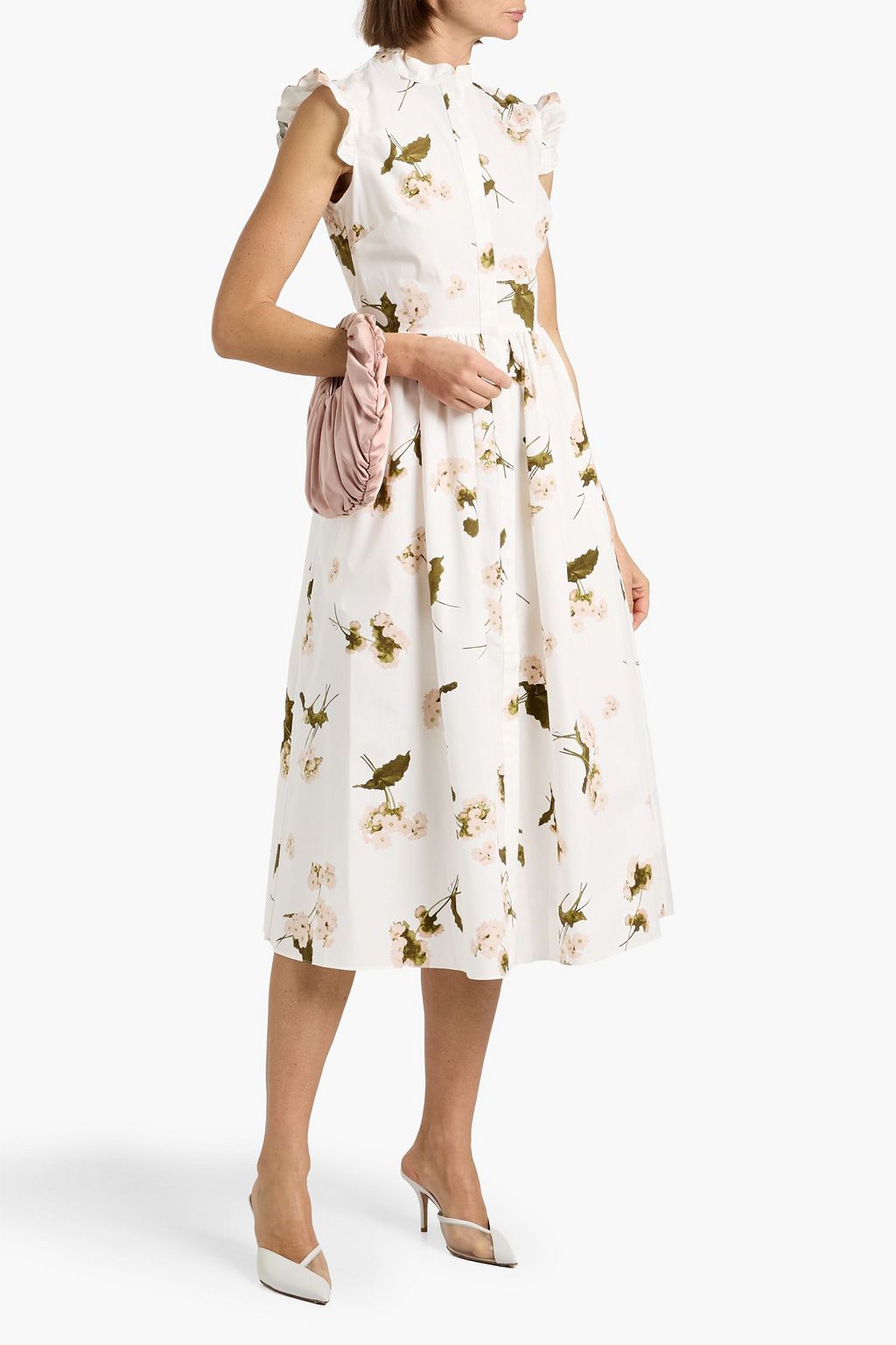ERDEM Floral-print cotton-poplin midi dress | THE OUTNET