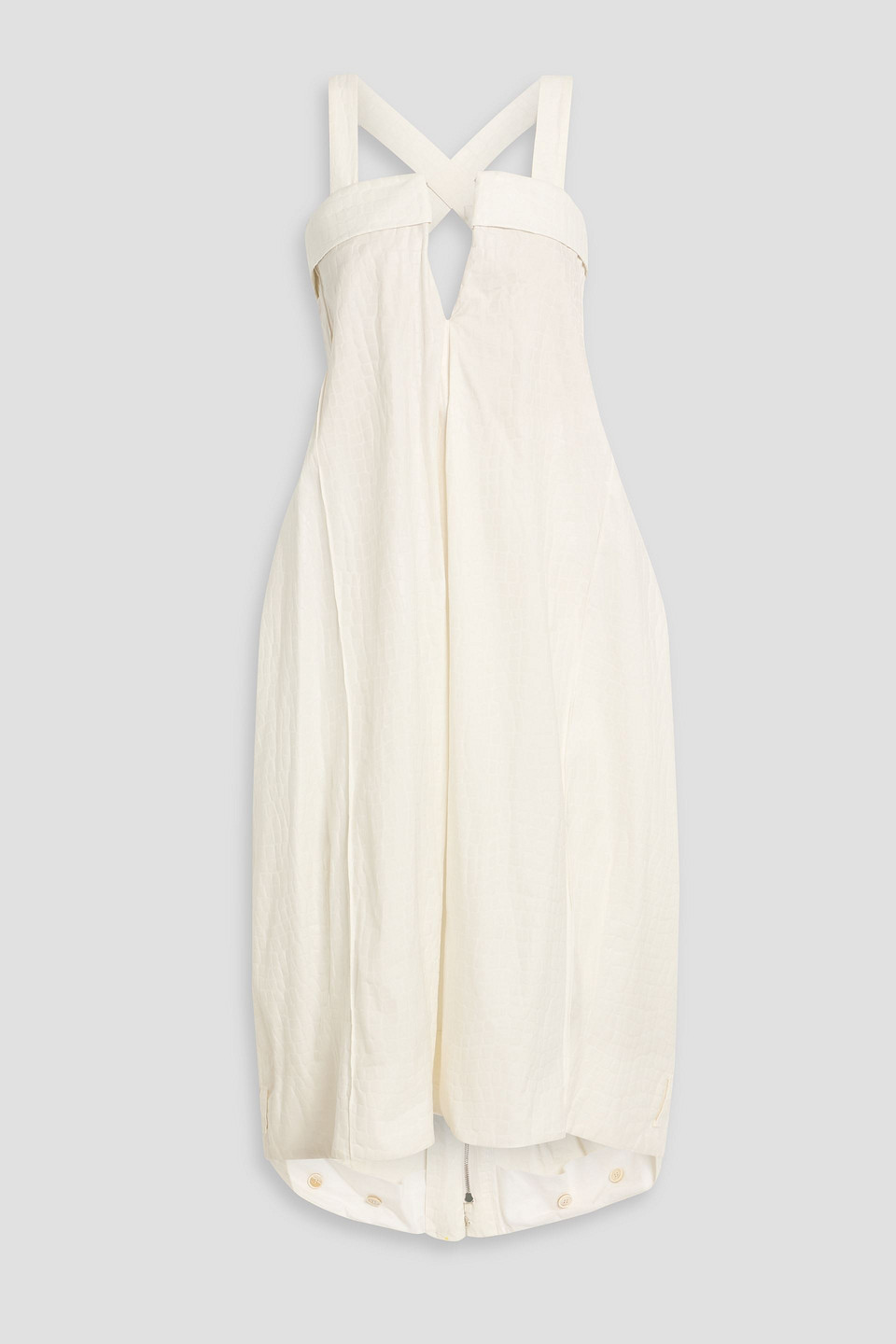 maison margiela - asymmetric jacquard midi dress - white - it 38