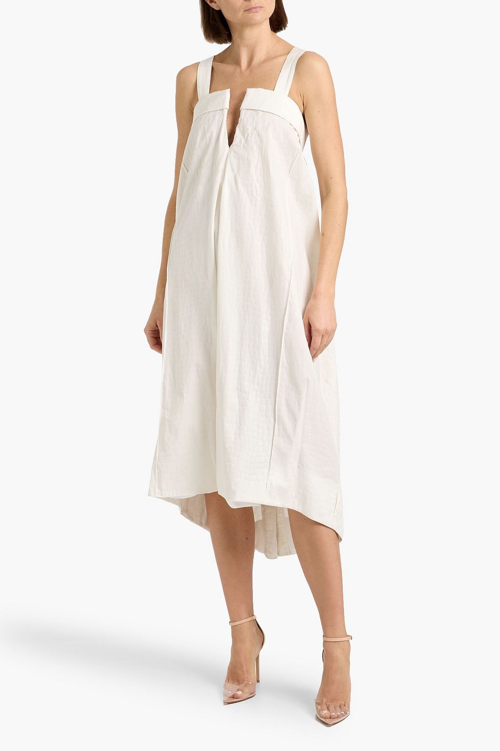 MAISON MARGIELA Asymmetric jacquard midi dress | THE OUTNET