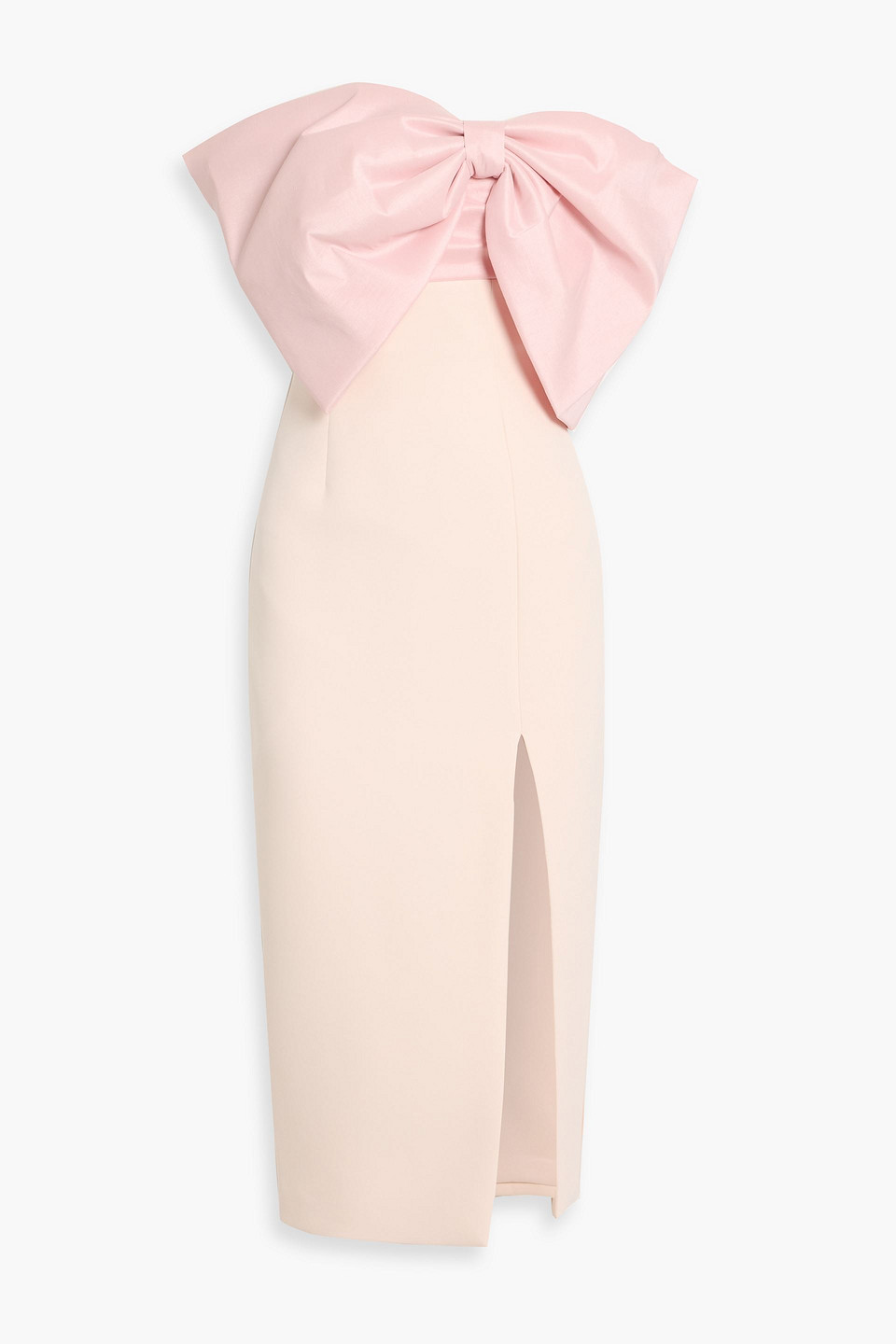 Rachel Gilbert Kace Strapless Bow-detailed Crepe Midi Dress In Pink