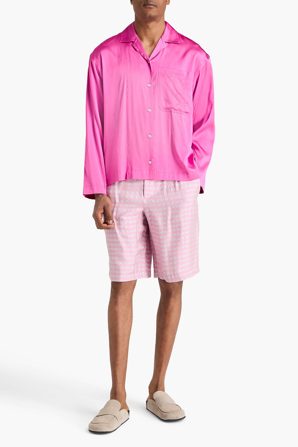  Jacquemus - Hemd Aus Glänzendem Twill - Pink - S 