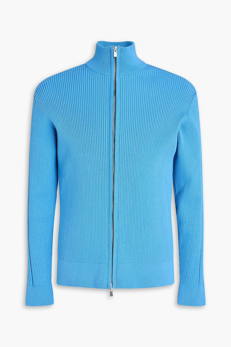 Jacquemus Le Gilet Frescu Ribbed Cotton-blend Cardigan In Blue