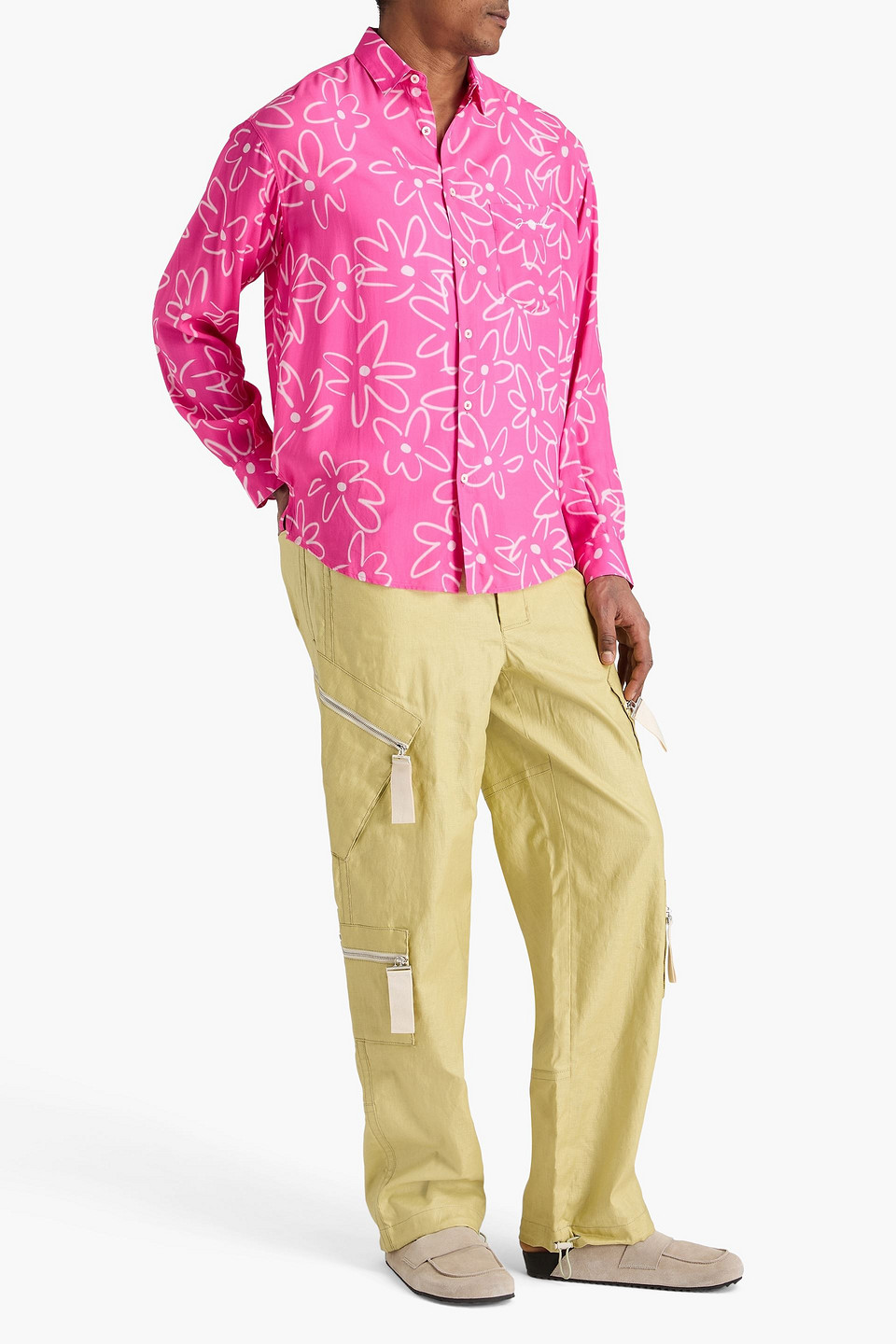  Jacquemus - Hemd Aus Webstoff Mit Floralem Print - Pink - It 46 