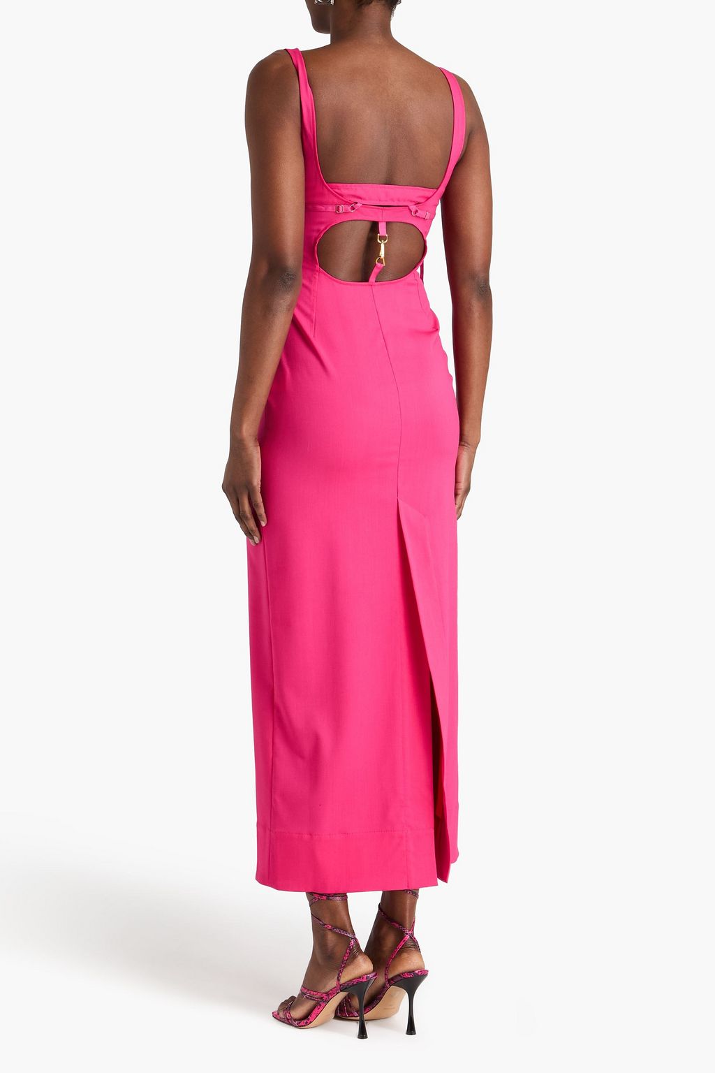 JACQUEMUS Valdu cutout wool-blend twill maxi dress | THE OUTNET