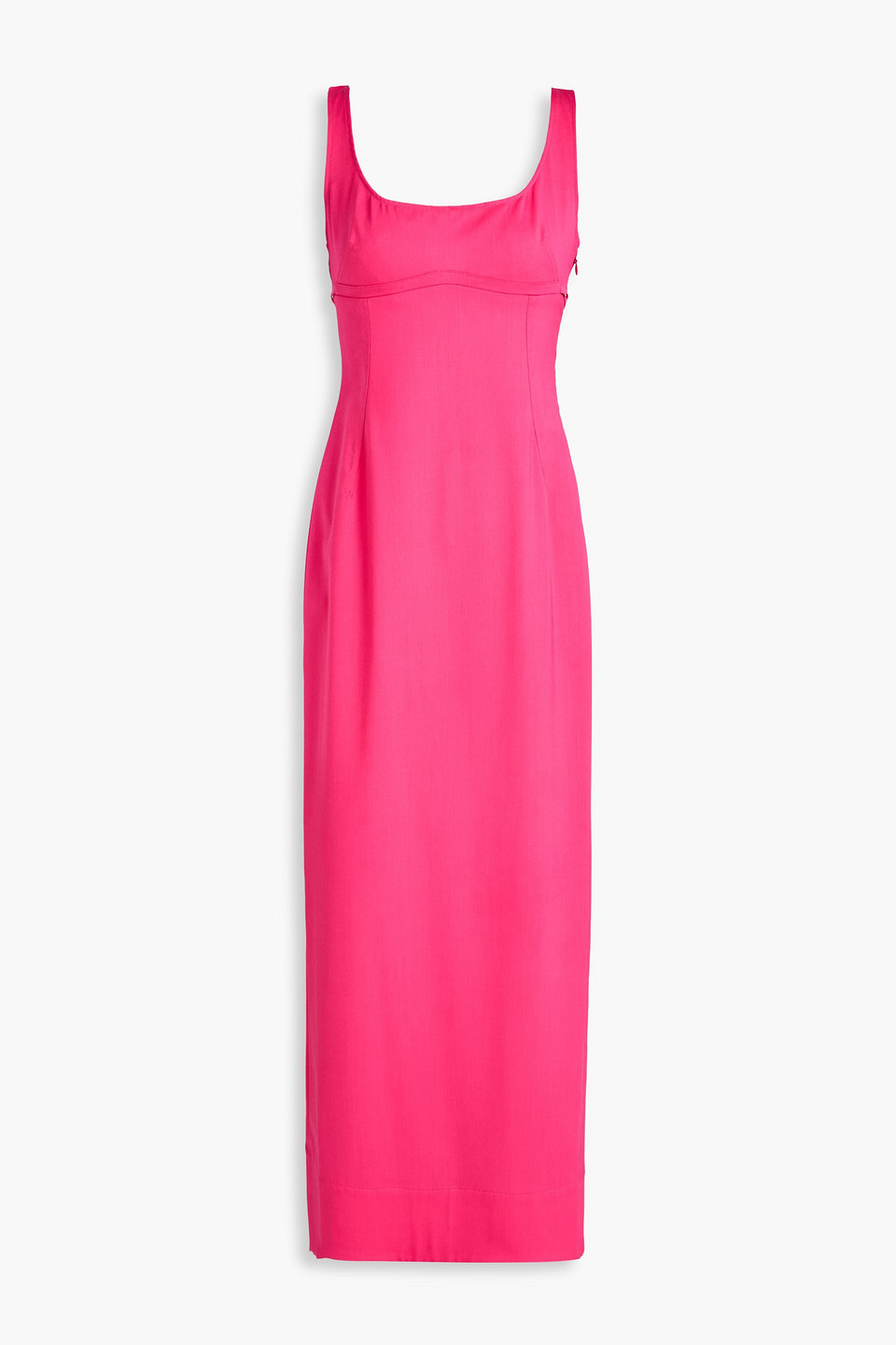 Jacquemus Valdu Cutout Wool-blend Twill Maxi Dress In Pink