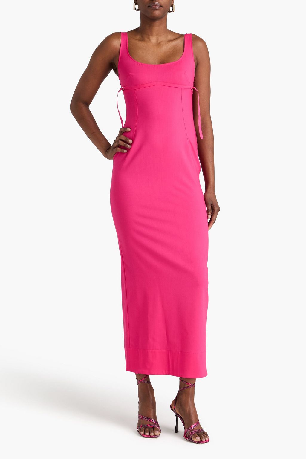 Valdu cutout wool-blend twill maxi dress - bright pink - FR 32 Valdu cutout wool-blend twill maxi dress - bright pink - FR 32