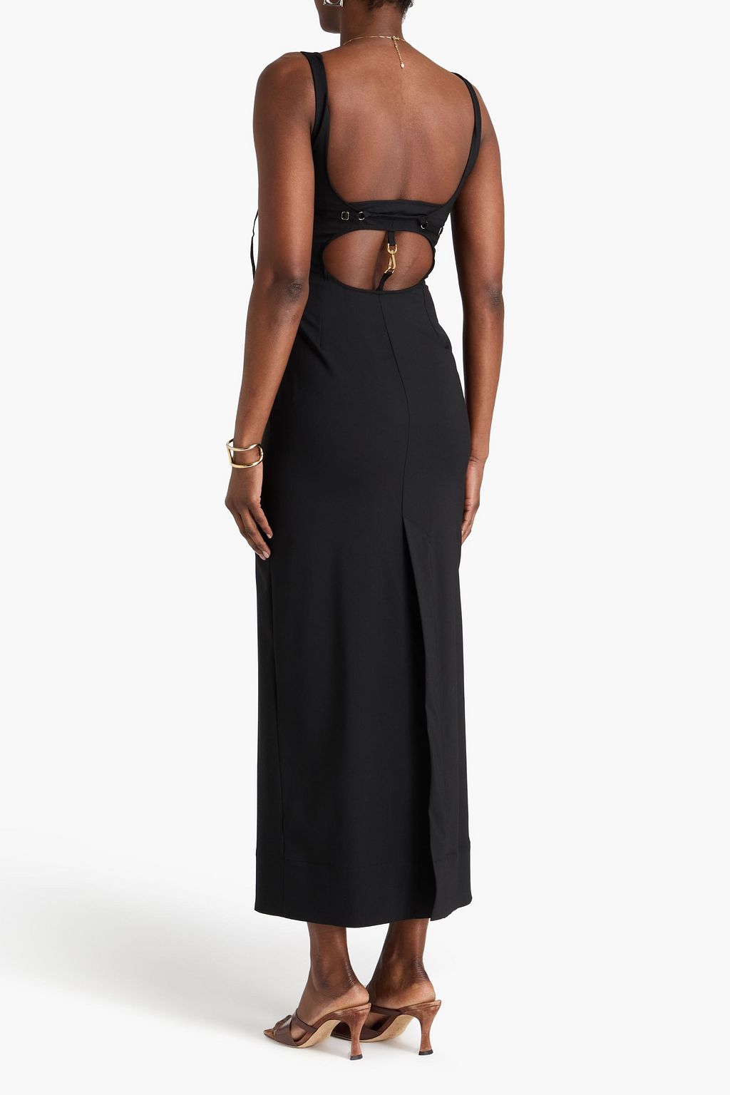 JACQUEMUS Valdu cutout wool-blend twill maxi dress | THE OUTNET