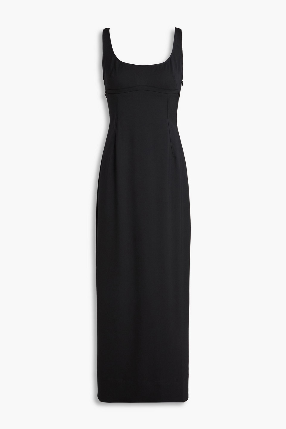 Jacquemus Valdu Cutout Wool-blend Twill Maxi Dress In Black