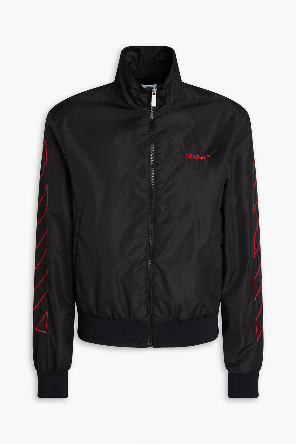 Off-white Embroidered Shell Bomber Jacket In Black