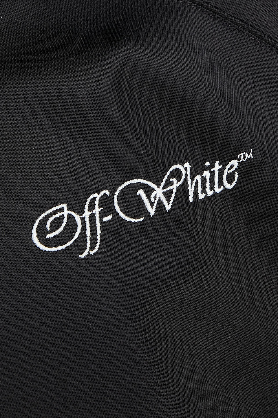 Off-white Black Polyester Bomber Jacket With Contrast Detailing In Blue