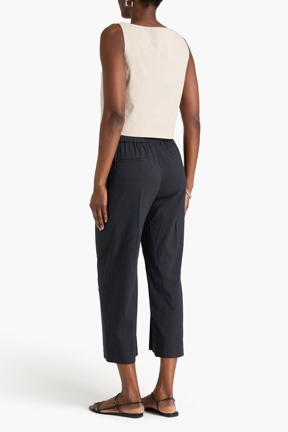  Theory - Cropped Oberteil Aus Einer Leinenmischung - Neutral - Us 12 