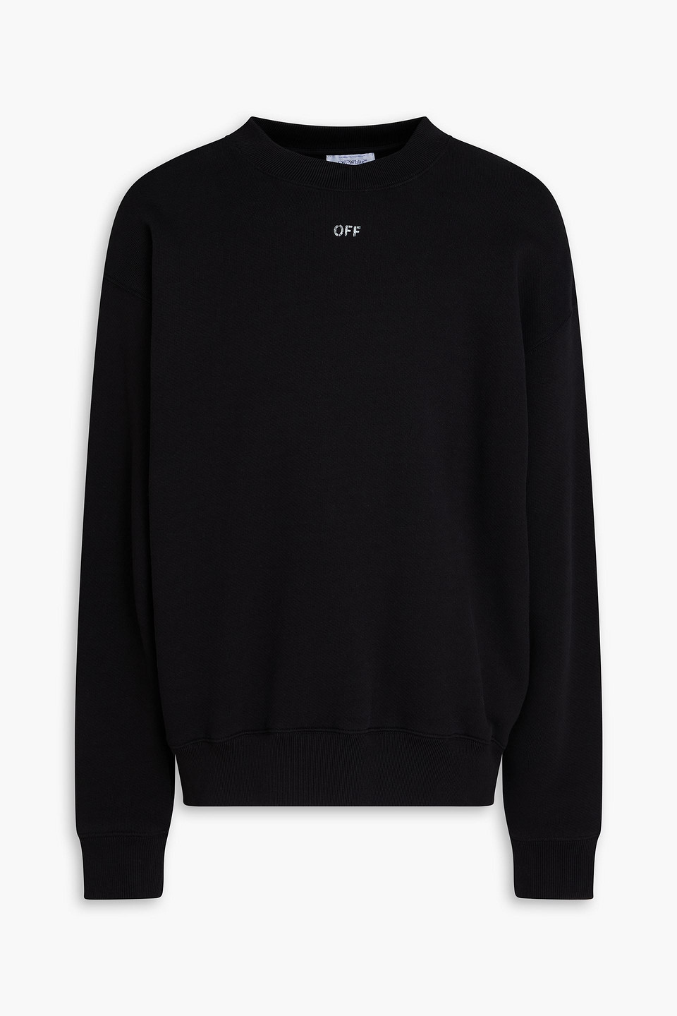Off-white Logo-print French Cotton-terry Sweatshirt In Black
