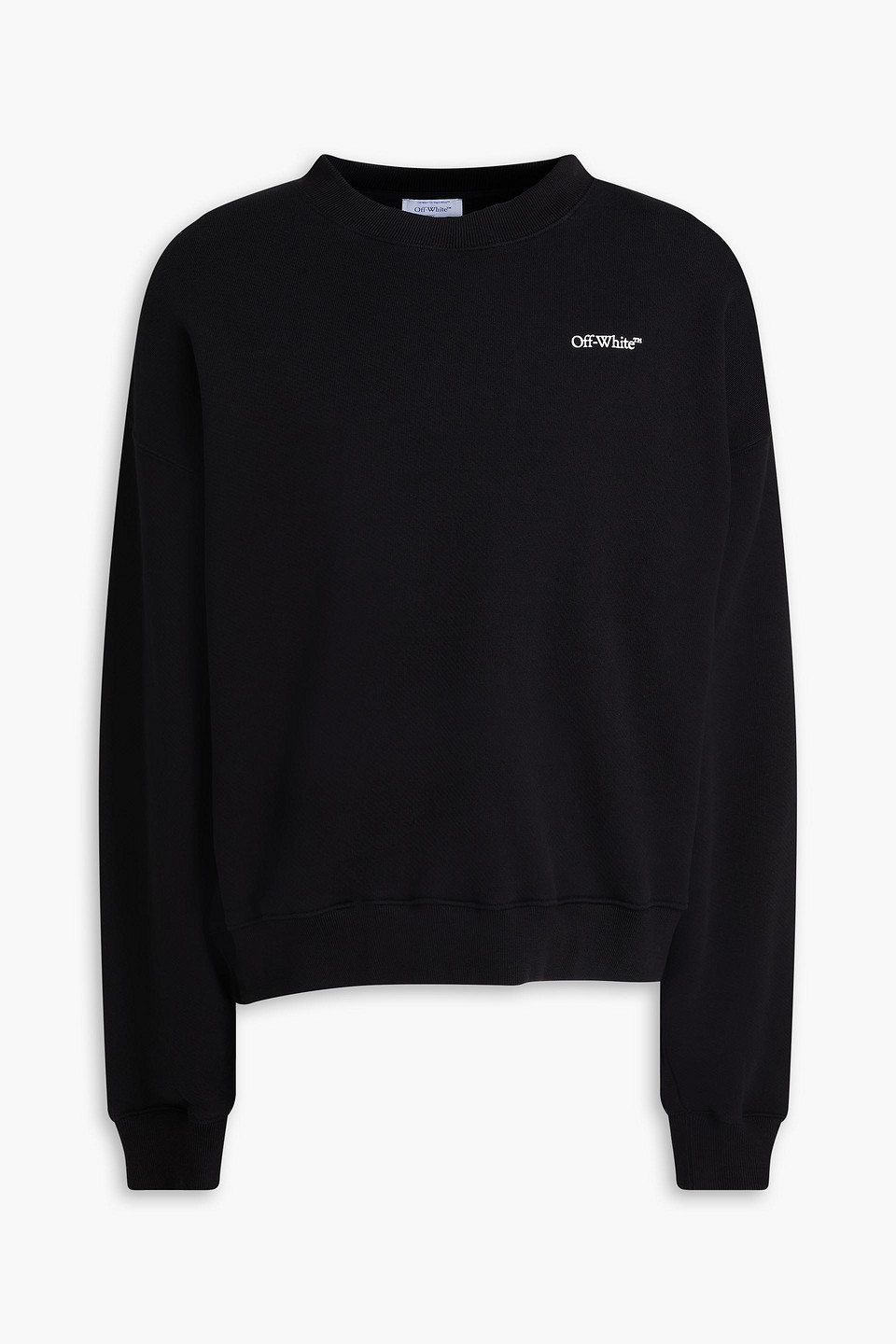 Off-white Printed French Cotton-terry Sweatshirt In Black