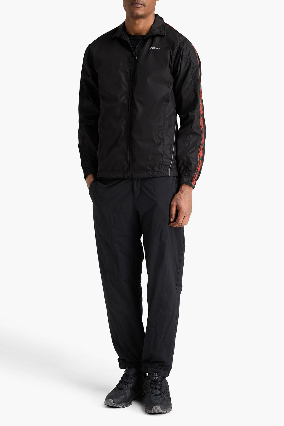  Off-white - Trainingsjacke Aus Shell Mit Print - Schwarz - L 