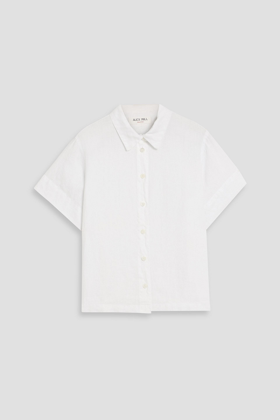 Alex Mill Maddie Linen Short Sleeve Button-up Shirt In White