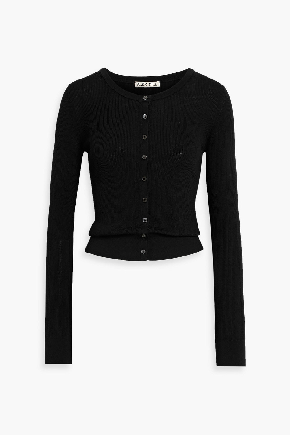 Alex Mill Ava Ribbed Wool Cardigan In Black